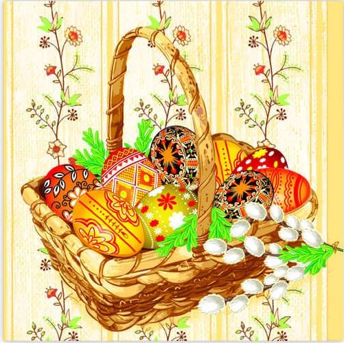 Luxy Festive Basket 3-Ply Table Napkins, 18 pcs, 33 x 33 cm