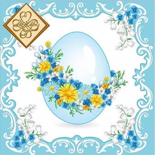 Luxy Blooming Easter Cake 3-Ply Table Napkins, 18 pcs, 33 x 33 cm