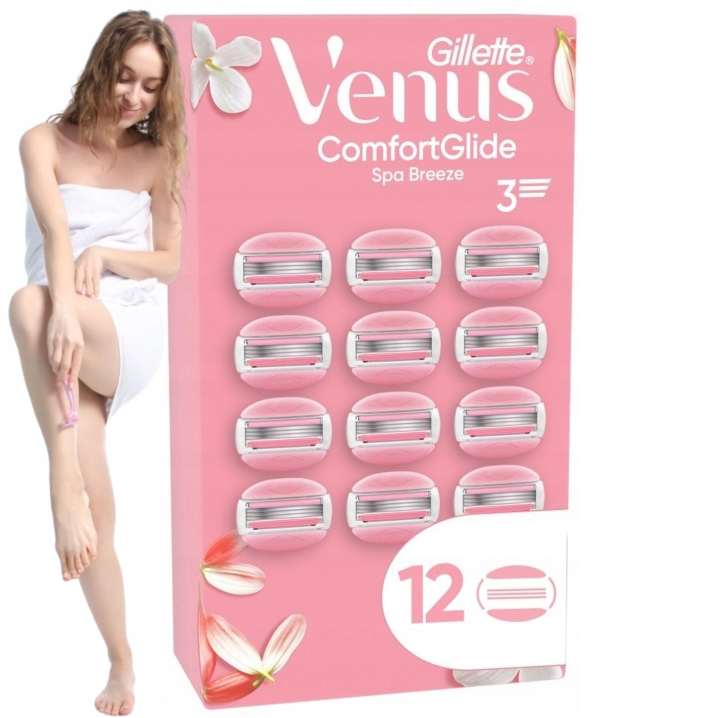 Gillette Venus Comfortglide Spa Breeze Razor Refill Cartridges, 12 pcs (Price per 1 pc) - Image 2
