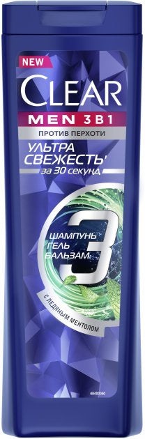 Clear Anti-Dandruff 3-in-1 Shampoo, 400 mL