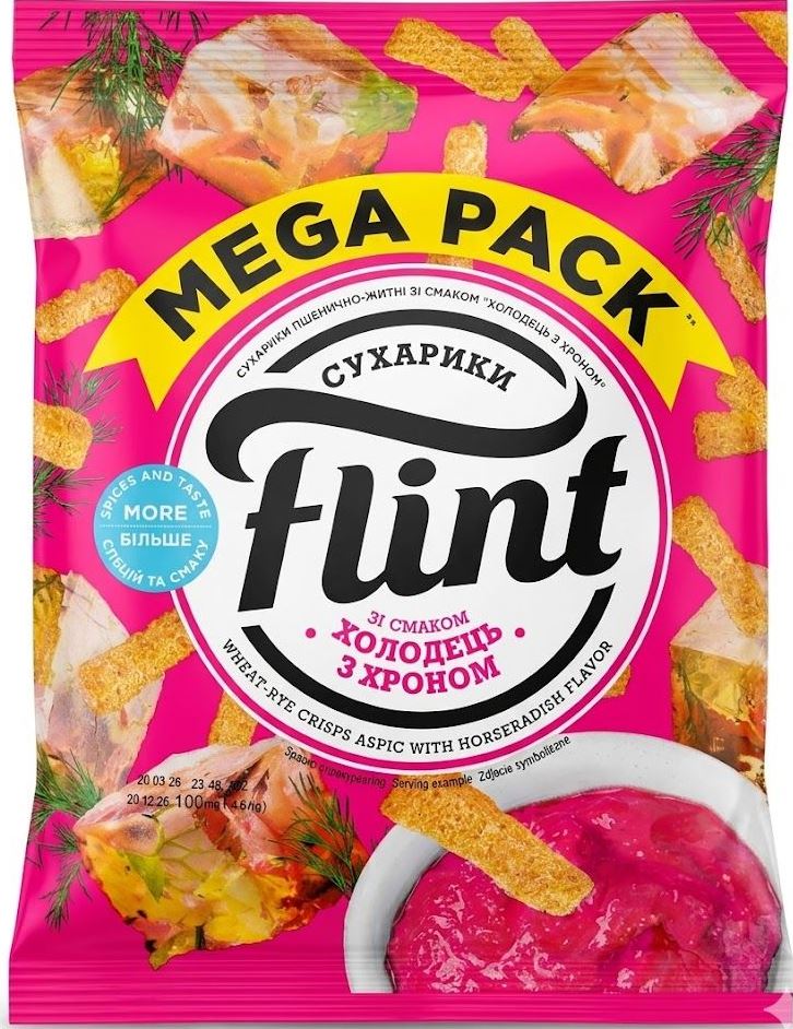 Flint Wheat-Rye Croutons, Aspic & Horseradish Flavor, 100 g