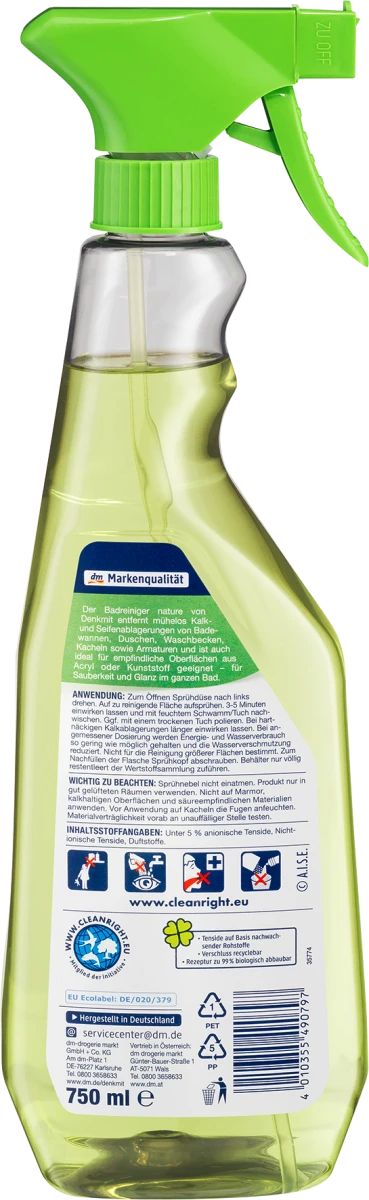 Denkmit Nature Bathroom Cleaner Spray, 750 mL - Image 2
