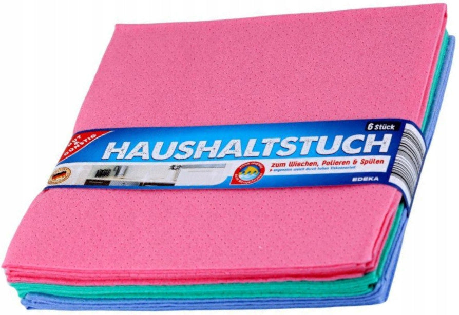 Gut & Gunstig Universal Microfiber Cleaning Cloths, 6 pcs, 38 x 38 cm