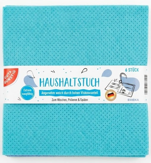 Gut & Gunstig Universal Microfiber Cleaning Cloths, 6 pcs, 38 x 38 cm - Image 2