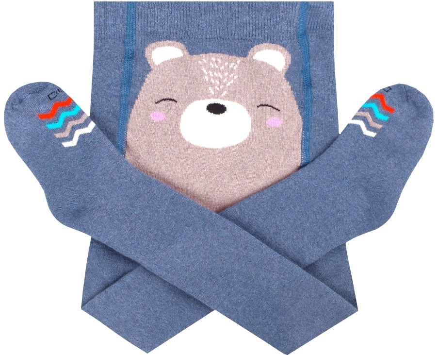 Duna 4942 Kids' Cotton Tights, Denim Blue, 2-3 Years, 86-92 cm