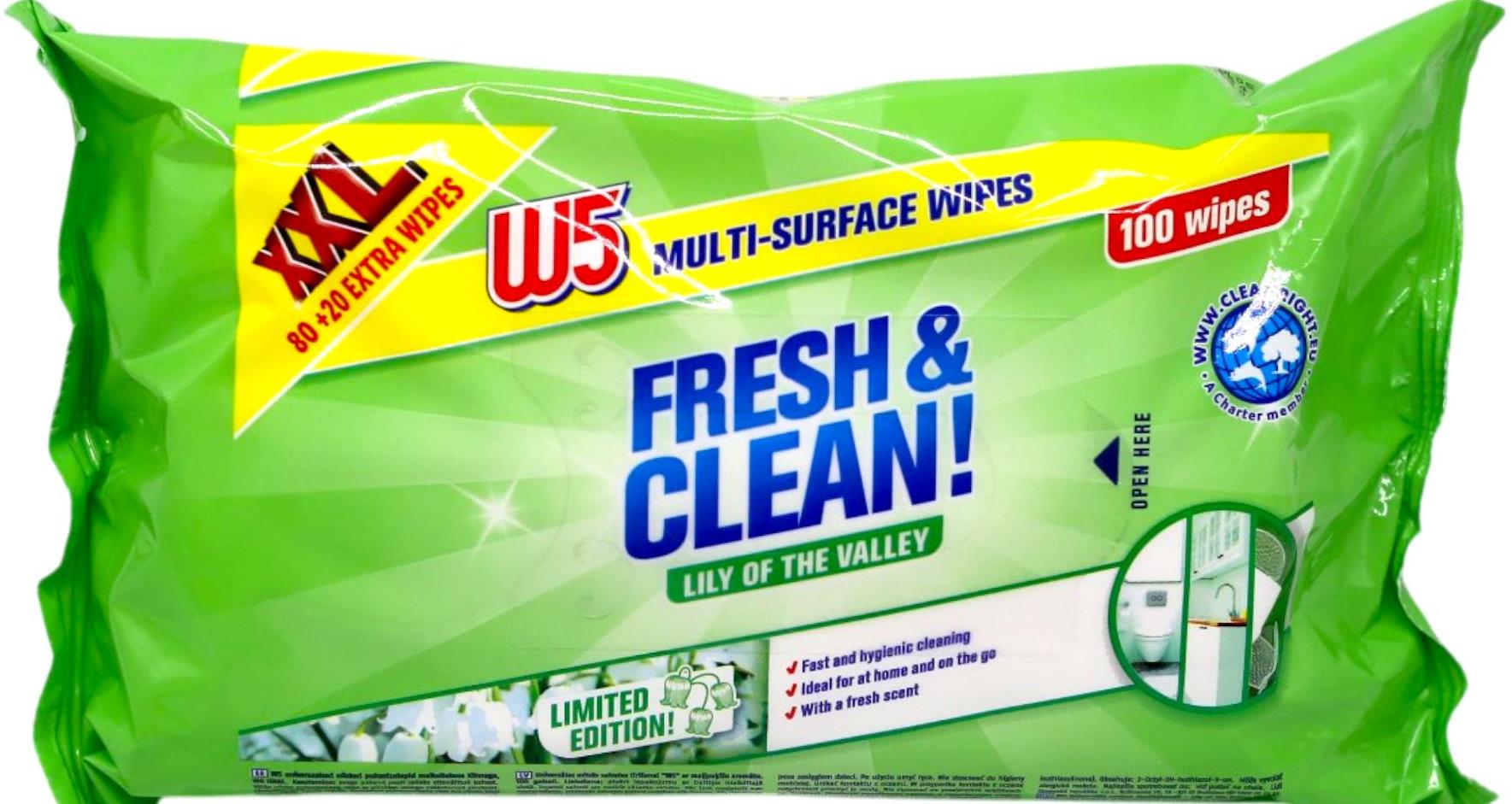 W5 Lily of the Valley Wet Cleaning Wipes, 100 pcs