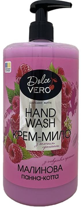 Dolce Vero Raspberry Panna Cotta Liquid Cream Soap with Pump, 500 mL