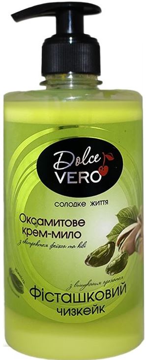 Dolce Vero Pistachio Cheesecake Liquid Cream Soap with Pump, 500 mL