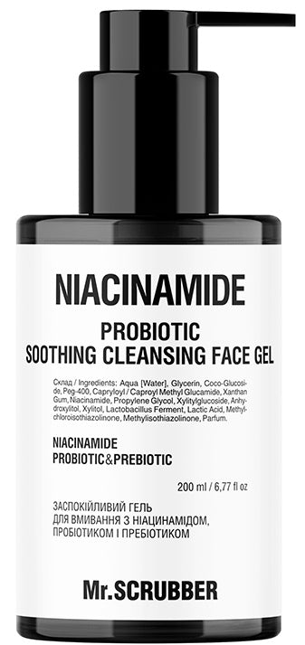 Mr. Scrubber Soothing Face Wash Gel with Niacinamide, Probiotic & Prebiotic, 200 mL
