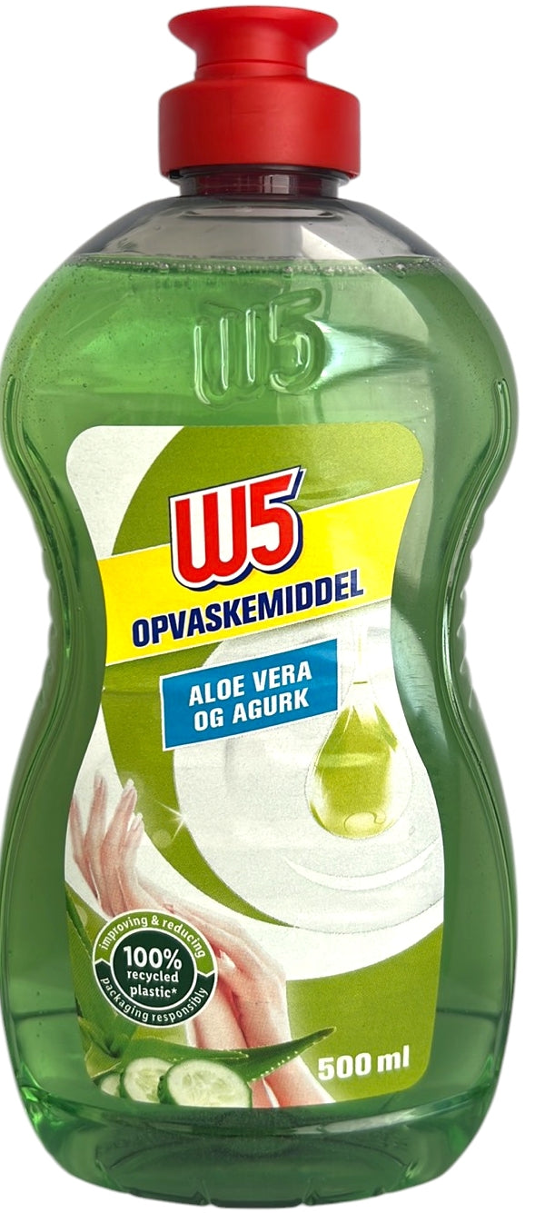 W5 Aloe Vera & Cucumber Dishwashing Liquid, 500 mL