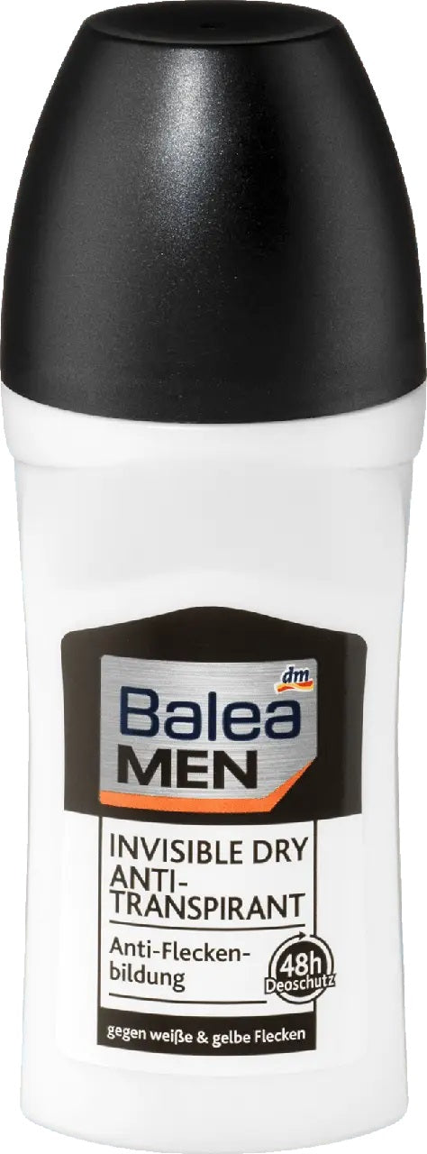 Balea Invisible Dry Men's Roll-On Deodorant, 50 mL