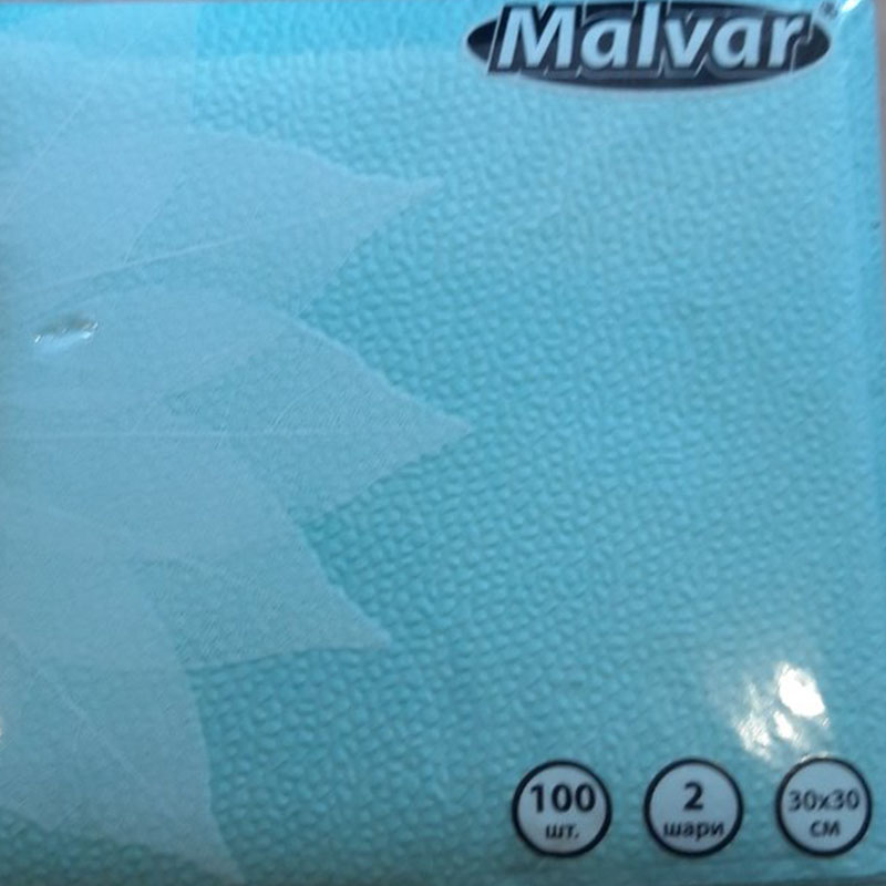 Malvar Turquoise 2-Ply Table Napkins, 30 x 30 cm, 100 pcs