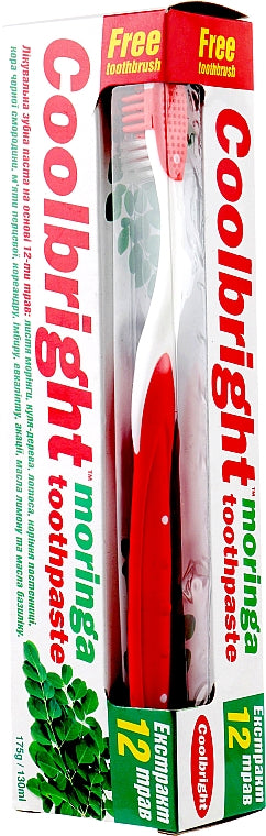 Coolbright Moringa Toothpaste & Toothbrush Set, 130 mL