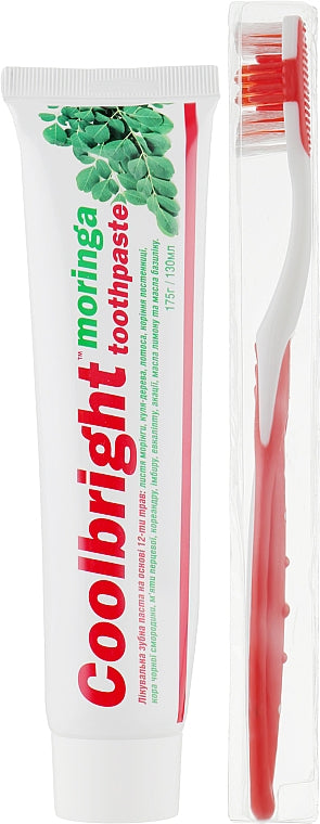 Coolbright Moringa Toothpaste & Toothbrush Set, 130 mL - Image 2