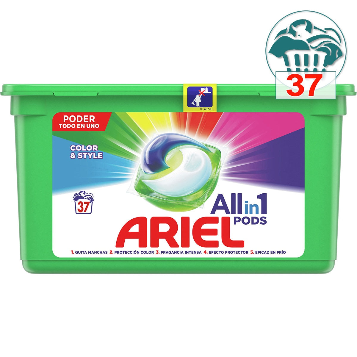 Laundry detergent pods Ariel Pods Color & Style 37 pcs (priced per piece)