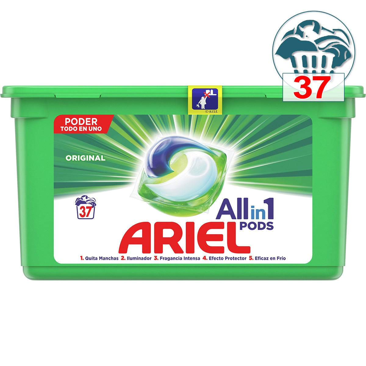Laundry detergent pods Ariel Pods Original 37 pcs (priced per piece)
