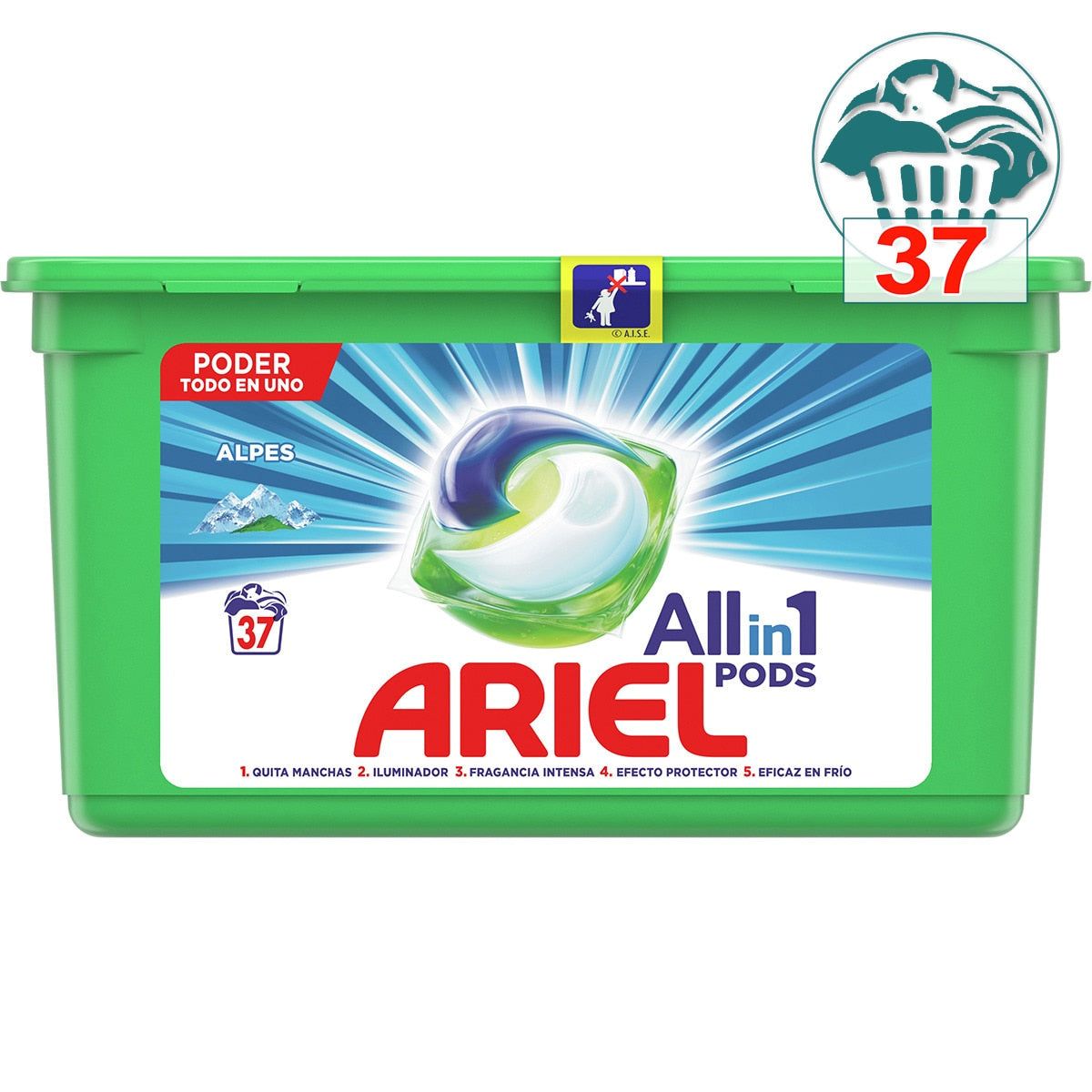 Laundry detergent pods Ariel Pods Alpes 37 pcs (priced per piece)