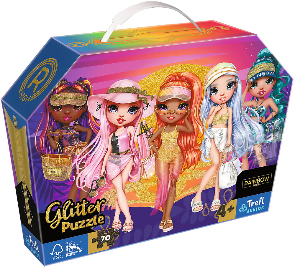 Trefl 53020 Rainbow High Glitter Puzzle, 70 Pieces