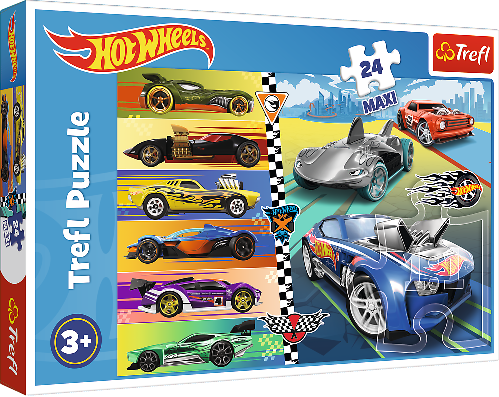 Trefl Maxi 14362 Hot Wheels Fast Cars Puzzle, 24 Pieces