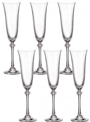 Bohemia Asio Champagne Glass Set, 6 x 190 mL