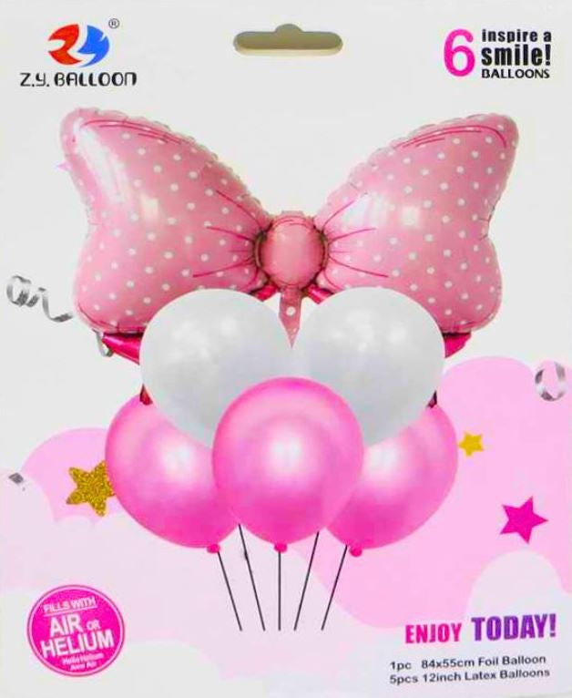 1212-26 Bow Balloon Set, 6 pcs
