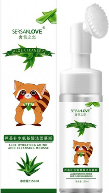 Sersanlove Aloe Facial Cleansing Mousse with Brush, 150 mL