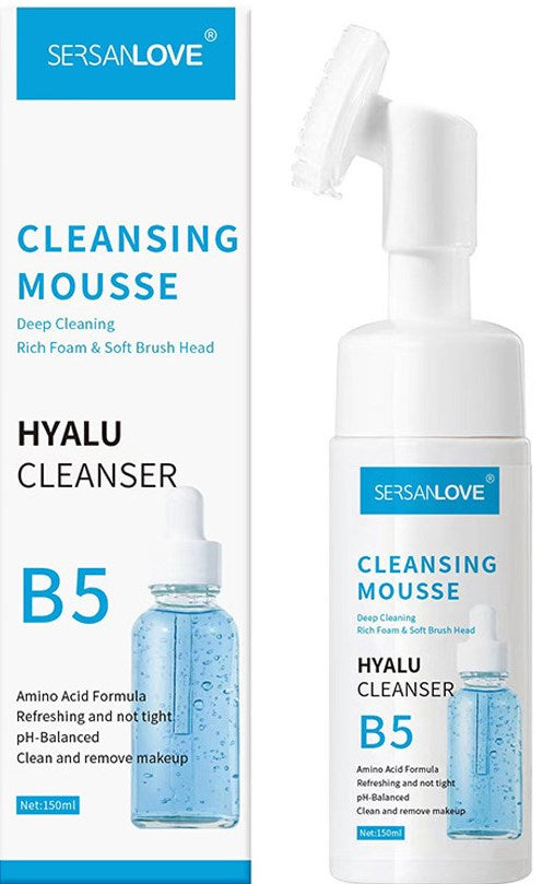 Sersanlove Vitamin B5 Facial Cleansing Mousse with Brush, 150 mL