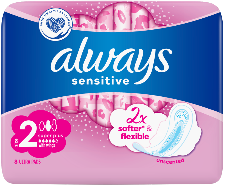 Always Ultra Sensitive Super Plus Size 2 Sanitary Pads, 8 pcs