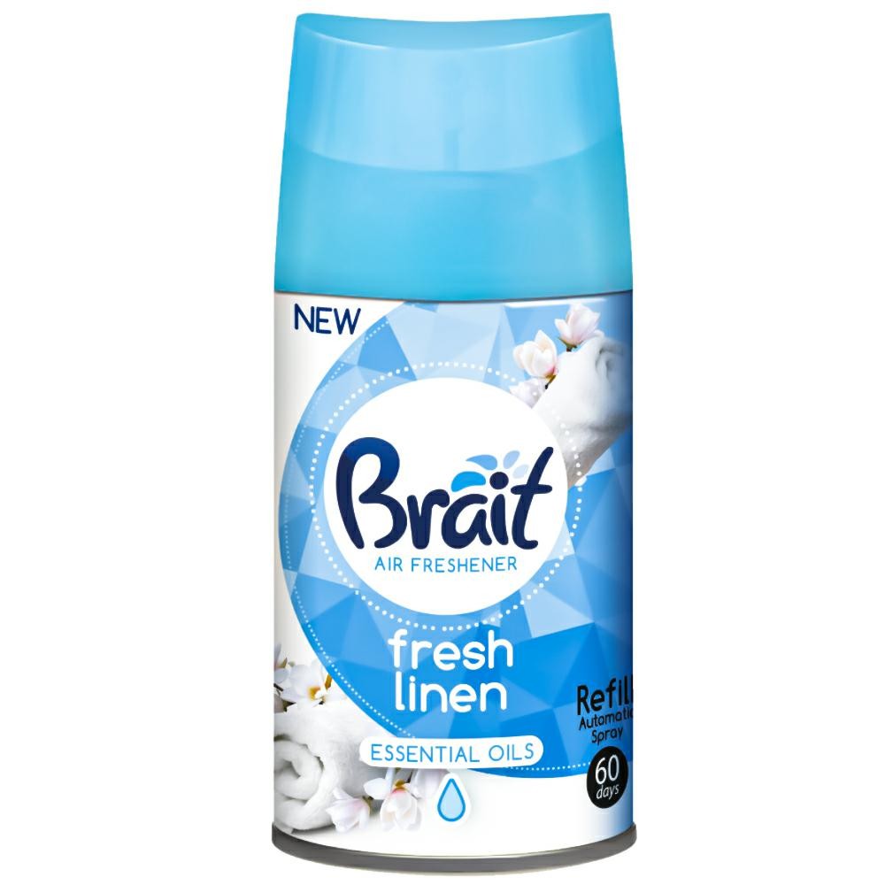Brait Fresh Linen Automatic Air Freshener Refill, 250 mL