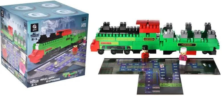 Blocks&Steps QB300-202 3-in-1 Railway Express Building Set, 136 Pieces
