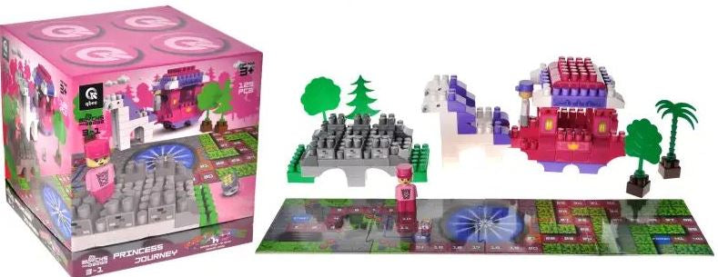 Blocks&Steps QB300-201 3-in-1 Princess Journey Building Set, 139 Pieces