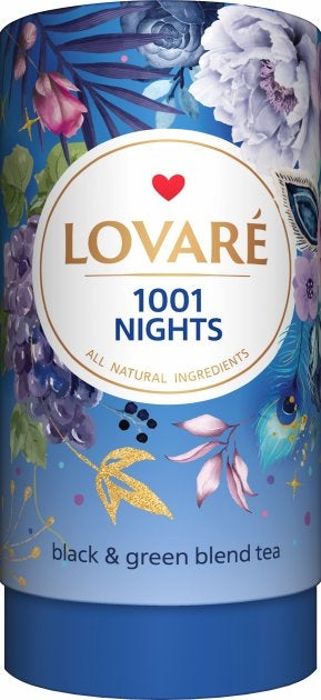 Lovare 1001 Nights Black & Green Tea Blend in Tube, 80 g