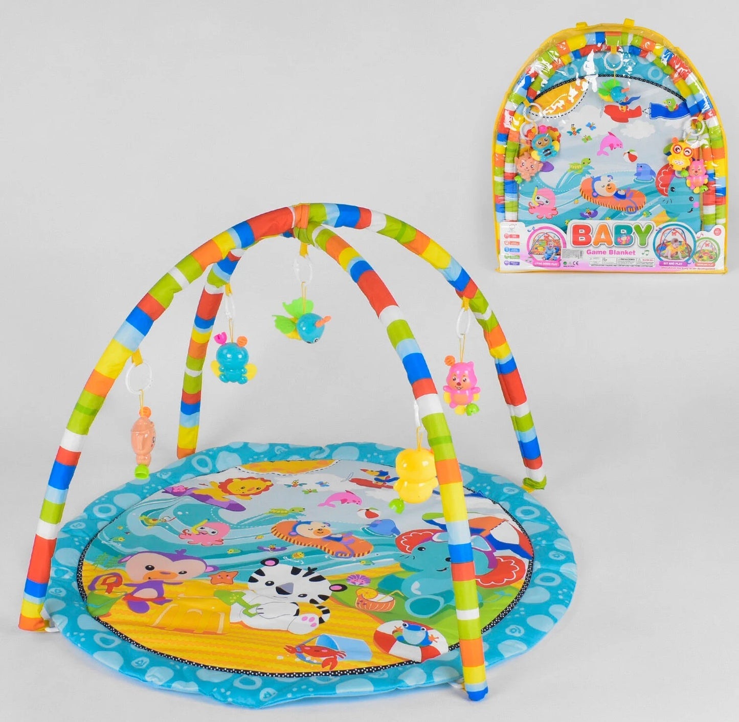 Baby 824 Play Mat with 5 Hanging Toys in Bag