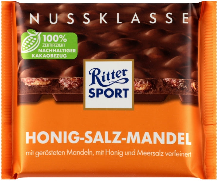 Ritter Sport Honey Salt Almond Chocolate, 100 g