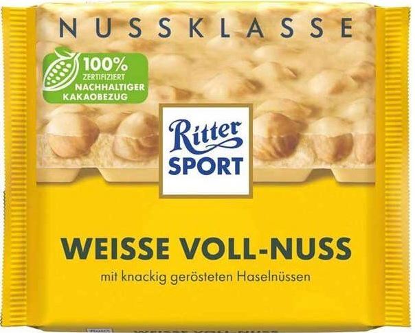 Ritter Sport White Whole Hazelnut Chocolate, 100 g