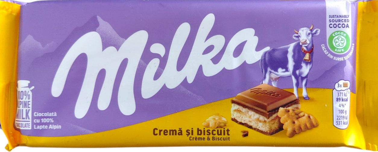 Milka Creme & Biscuit Chocolate, 100 g