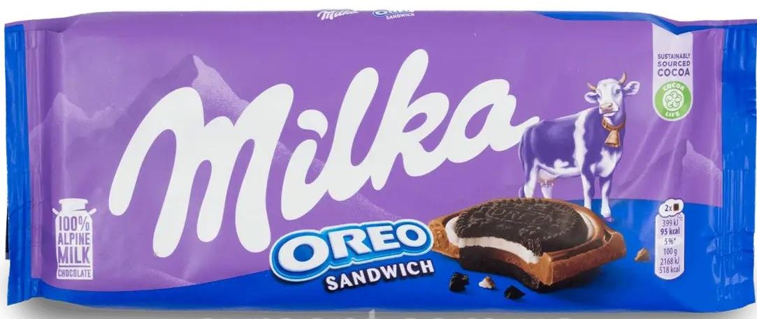 Milka Oreo Sandwich Chocolate, 100 g