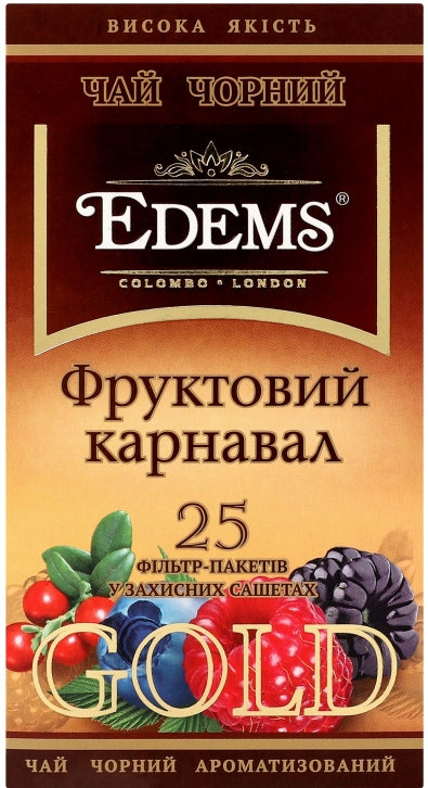 Edems Gold Fruit Carnival Black Tea, 25 Tea Bags, 50 g