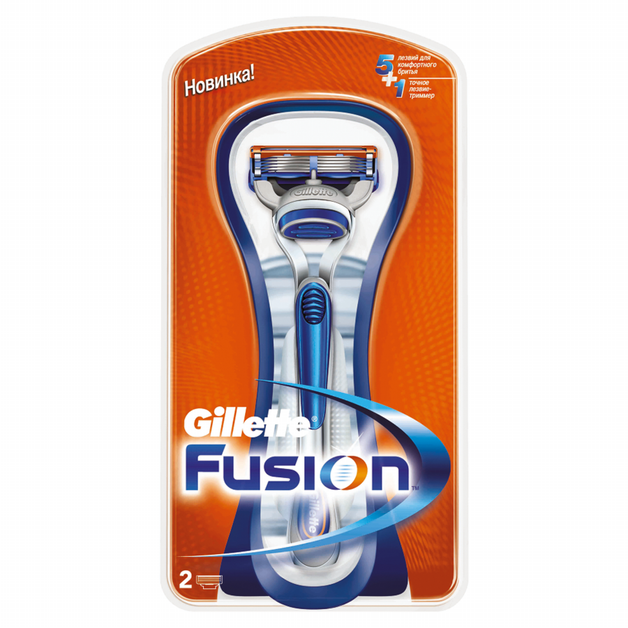 Gillette Fusion Razor with 2 Replacement Cartridges