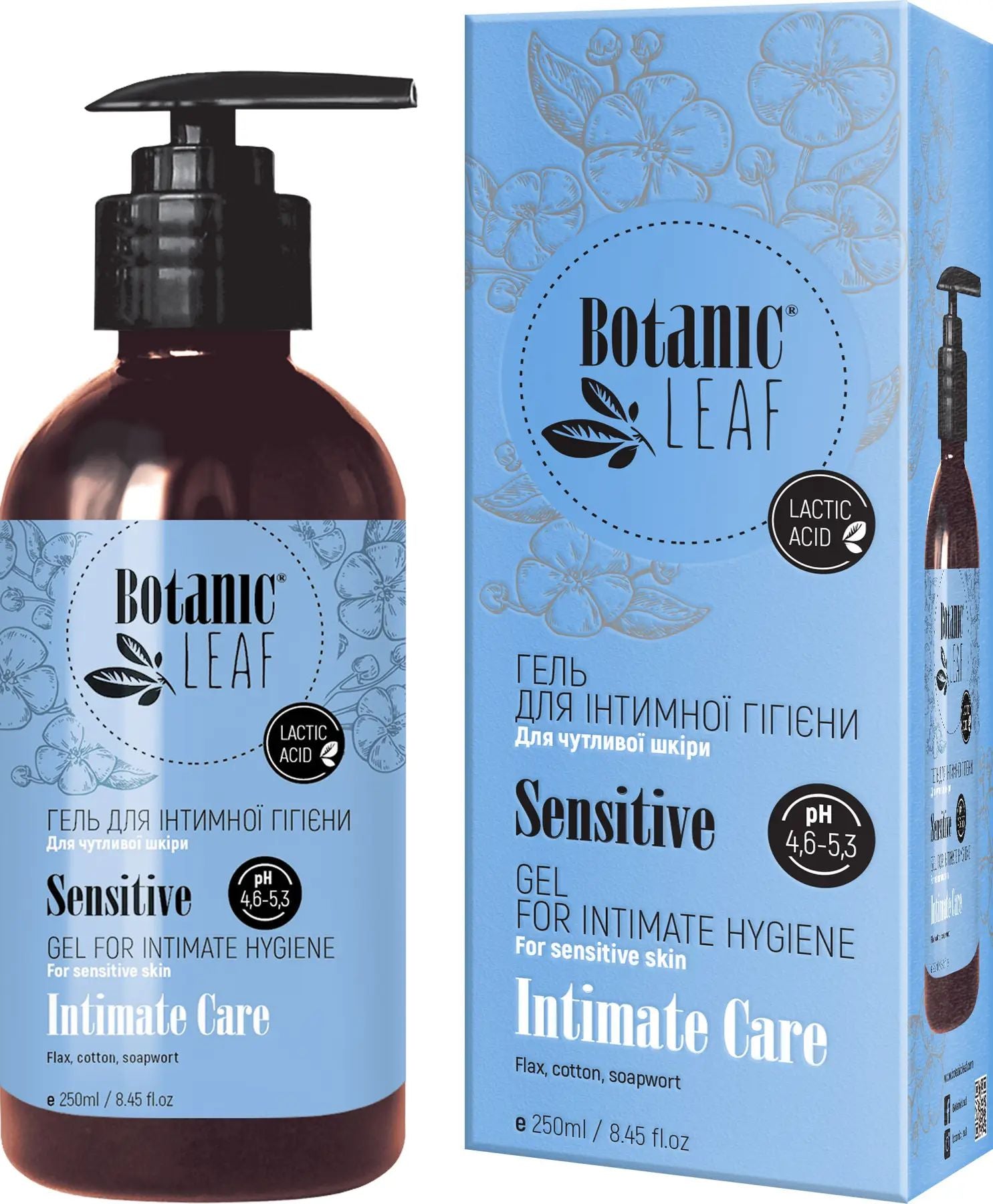 Botanic Leaf Sensitive Intimate Wash Gel, 250 mL