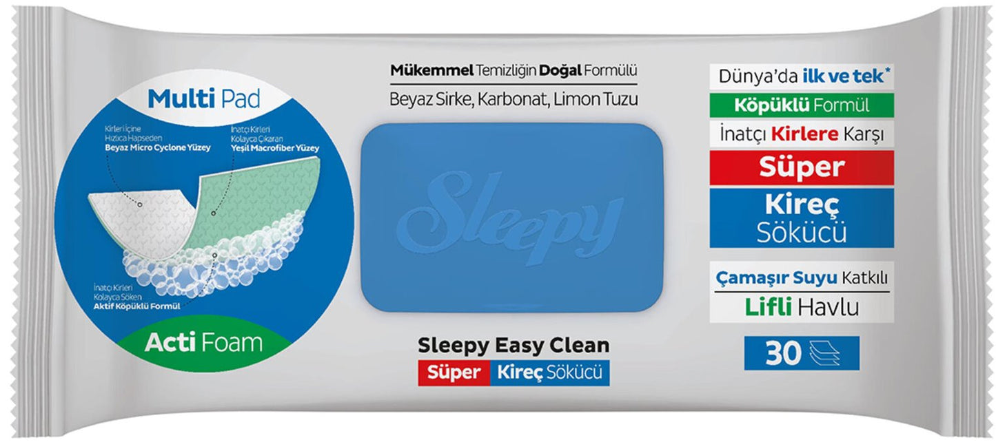 Sleepy Easy Clean Bathroom Cleaning Wet Wipes, 30 pcs