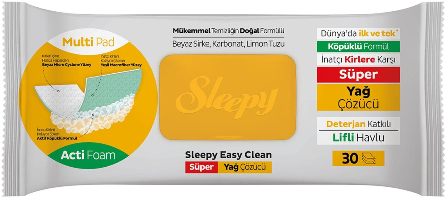 Sleepy Easy Clean Kitchen Cleaning Wet Wipes, 30 pcs