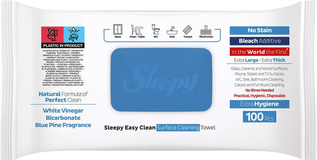 Sleepy Easy Clean Bleach Cleaning Wet Wipes, 100 pcs