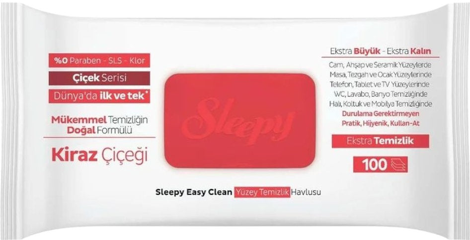 Sleepy Easy Clean Cherry Cleaning Wet Wipes, 100 pcs