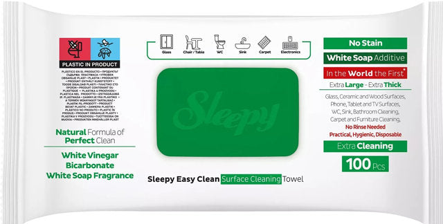 Sleepy Easy Clean Green Cleaning Wet Wipes, 100 pcs
