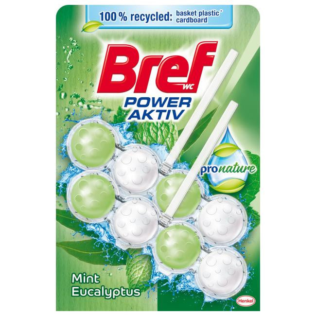 Toilet rim block Bref Active 4-in-1 2*50 g fresh mint and eucalyptus