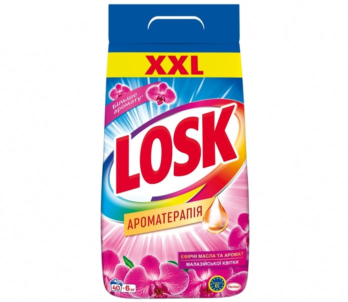 Losk Aromatherapy Malaysian Flowers Automatic Laundry Detergent Powder, 6 kg