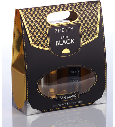 Jean Marc Lady Black Women's Gift Set: Eau de Toilette 50 mL & Aerosol Deodorant 75 mL