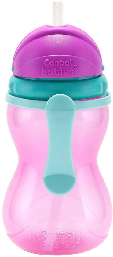 Canpol Babies 56/113 Pink Bottle with Straw, 370 mL - Image 2