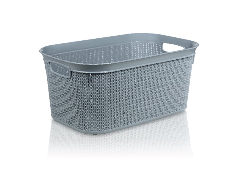 Ucsan Plastik M-076 Knit-Pattern Basket, 51 x 34.5 x 24 cm, 27 L - Image 2